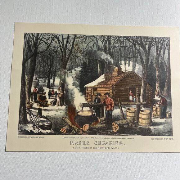 Currier & Ives Print Lot of 12 - Orig. Folder 9" x 12" Reprints Wall Art Vintage - Picture 14 of 16